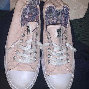 Light pink slip on converse